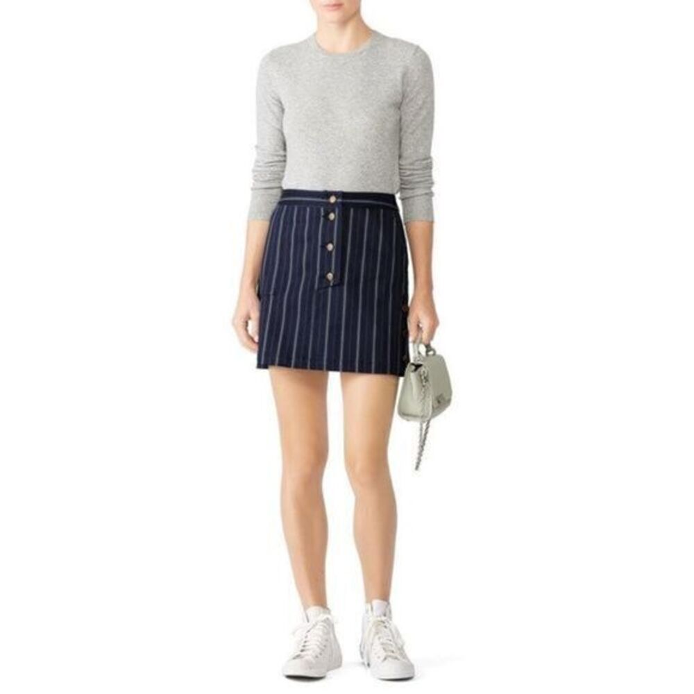 AMUR Blue Navy Striped Becca Skirt